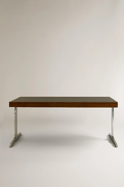 BUREAU BOIS PIEDS MÉTALLIQUES