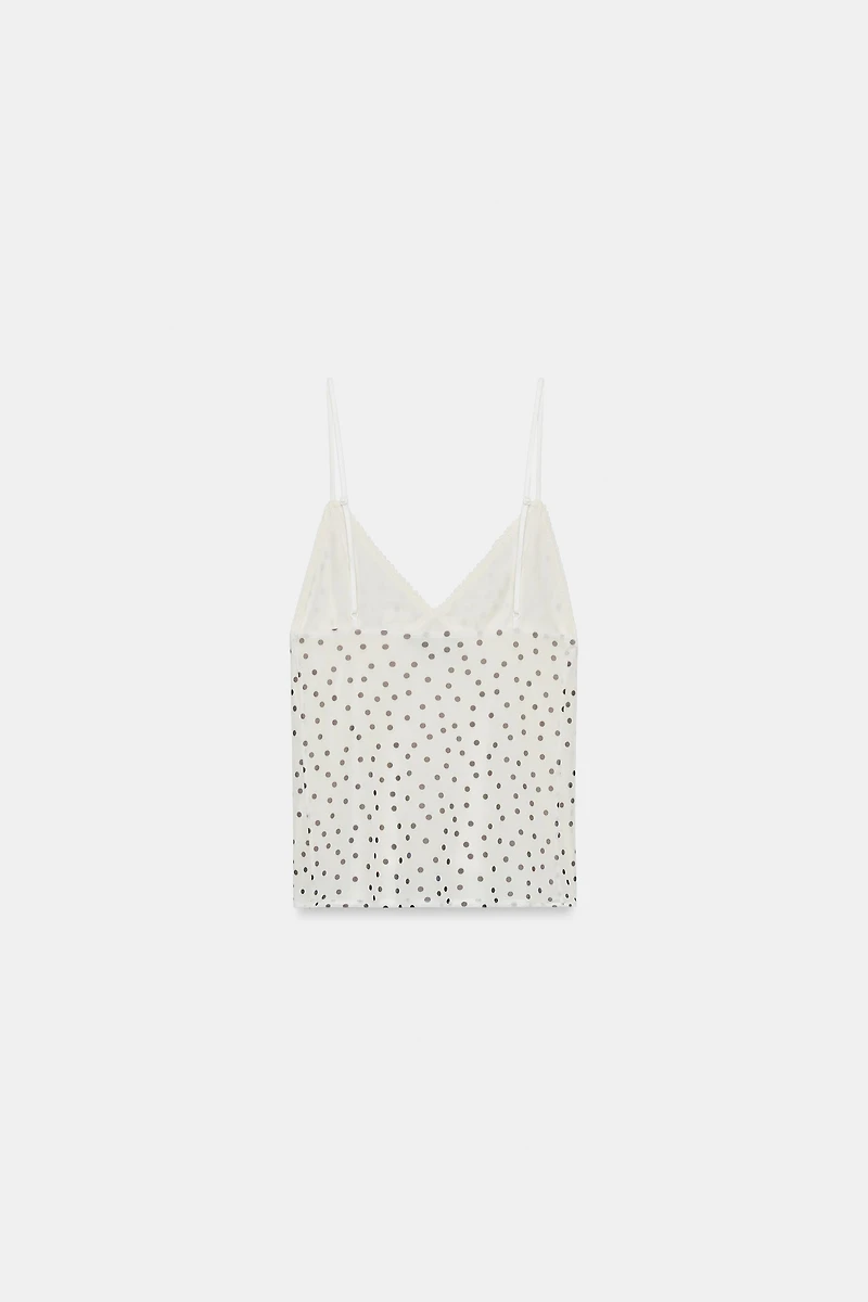 TOP EN TULLE À IMPRIMÉ ANIMALIER