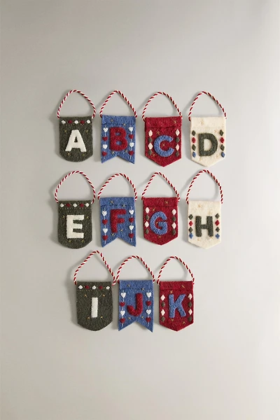 FLAG LETTER CHRISTMAS ORNAMENT (A-K)