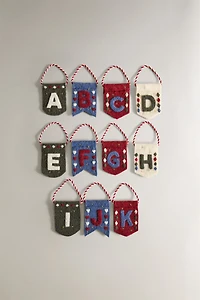FLAG LETTER CHRISTMAS ORNAMENT (A-K)