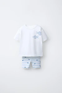 FISH T-SHIRT AND BIKER LEGGINGS SET
