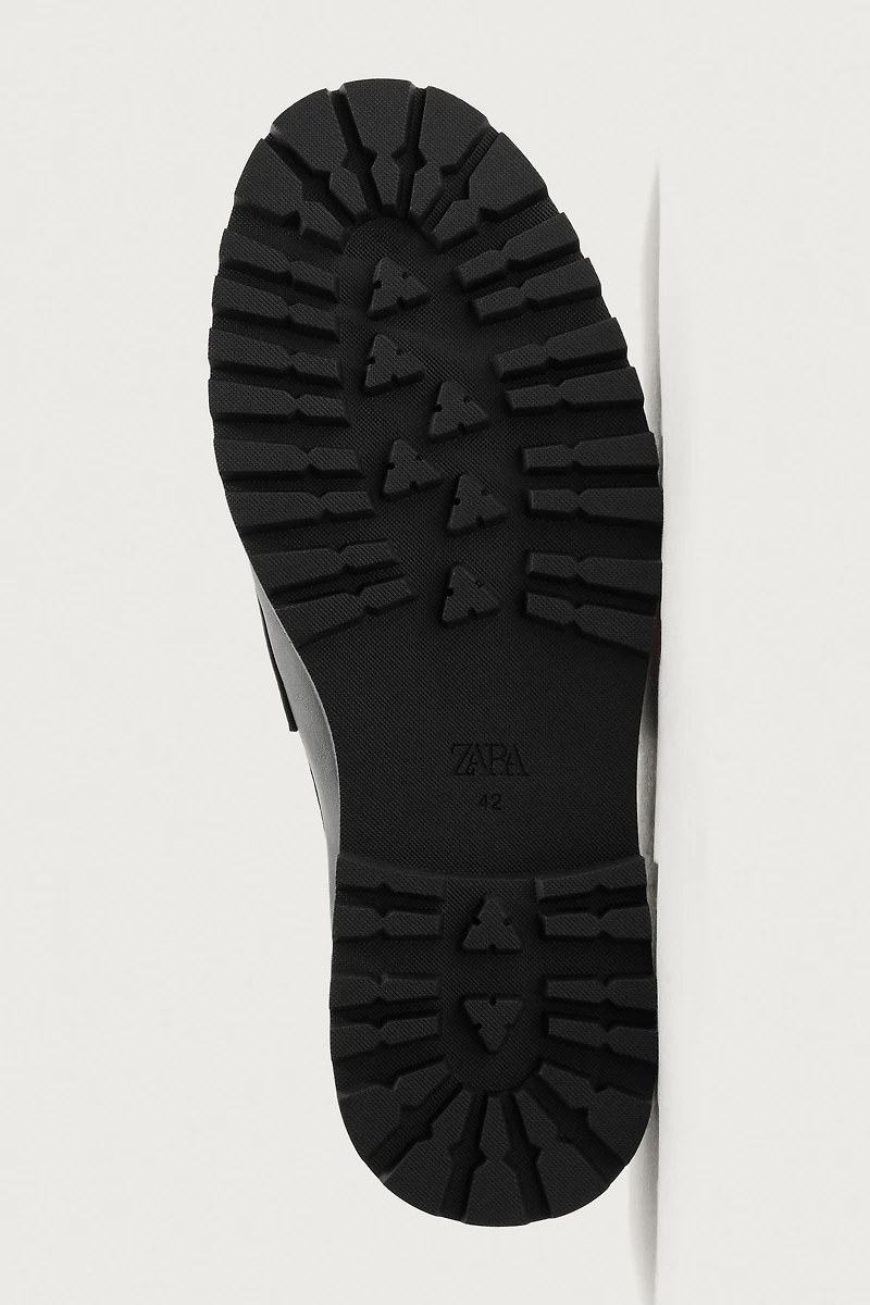 PENNY LOAFERS WITH TRACK SOLE