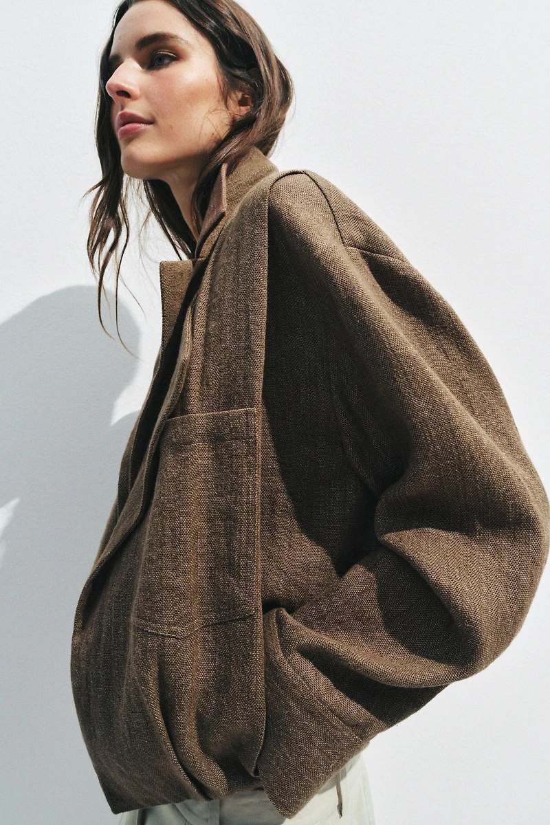 BLOUSON BOMBER LIN POCHE ZW COLLECTION