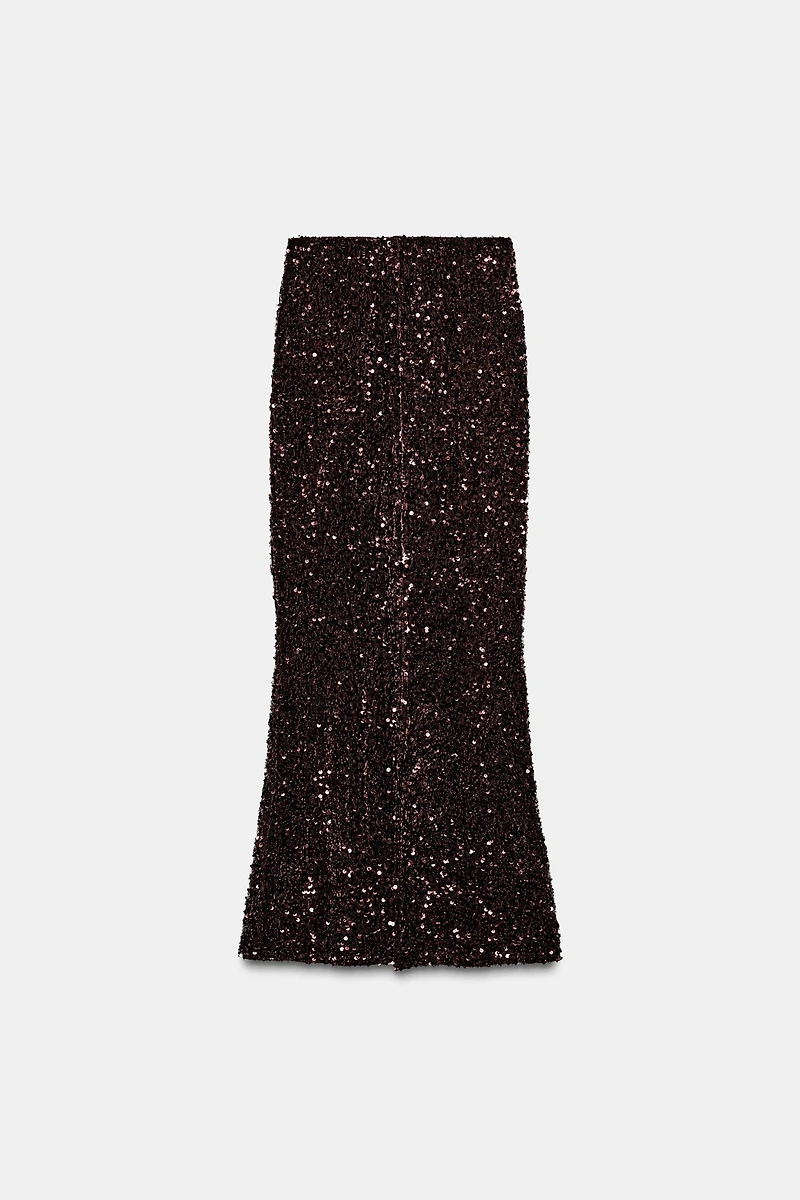 LONG SEQUIN SKIRT