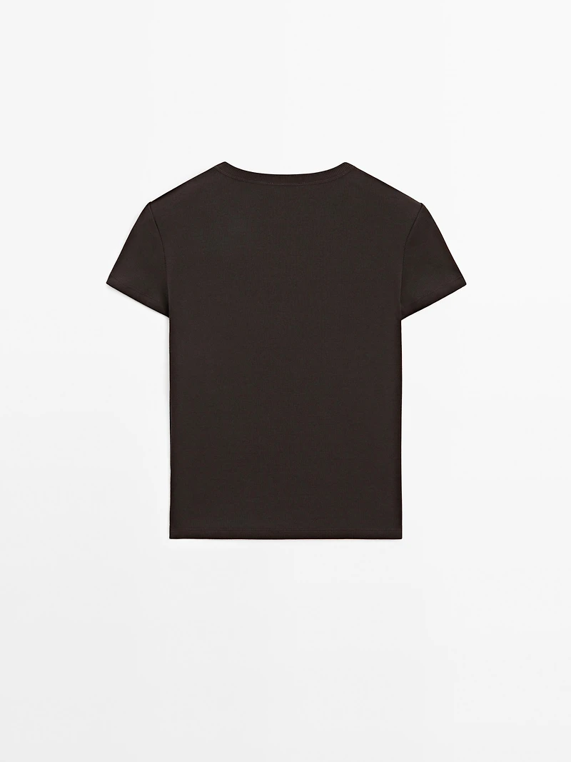 Ribbed heavy weight short sleeve T-shirt