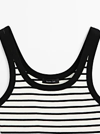 Stripe print vest top