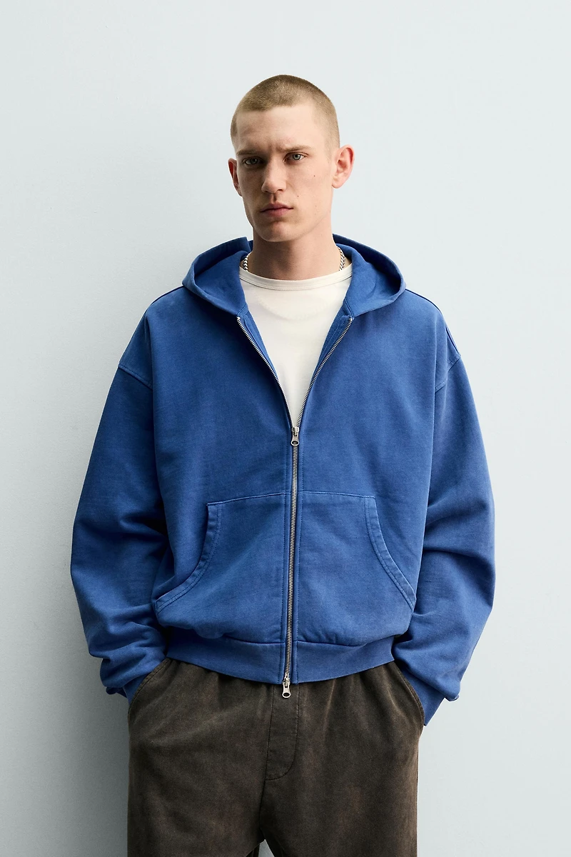 WASHED ZIP HOODIE