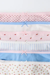 6-14 YEARS / SIX-PACK OF STRIPED AND CHERRY UNDERWEAR