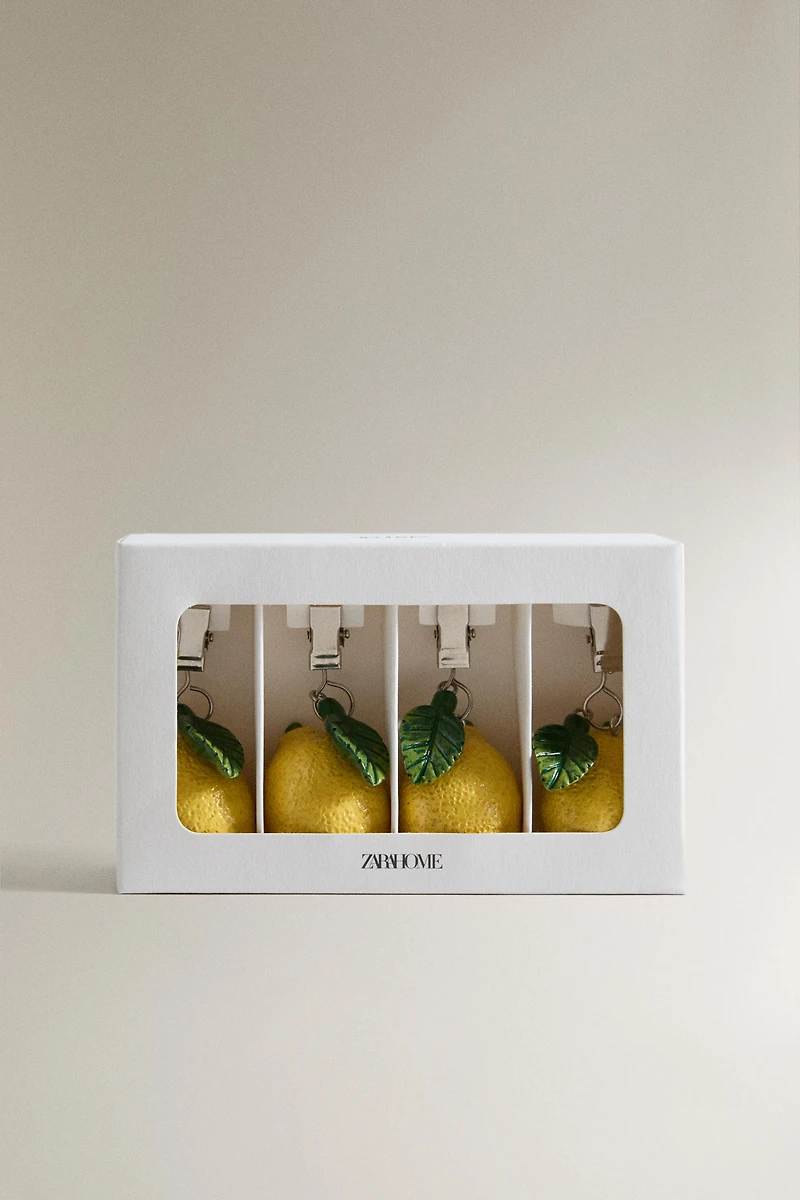 LEMON TABLECLOTH CLIPS (SET OF 4)