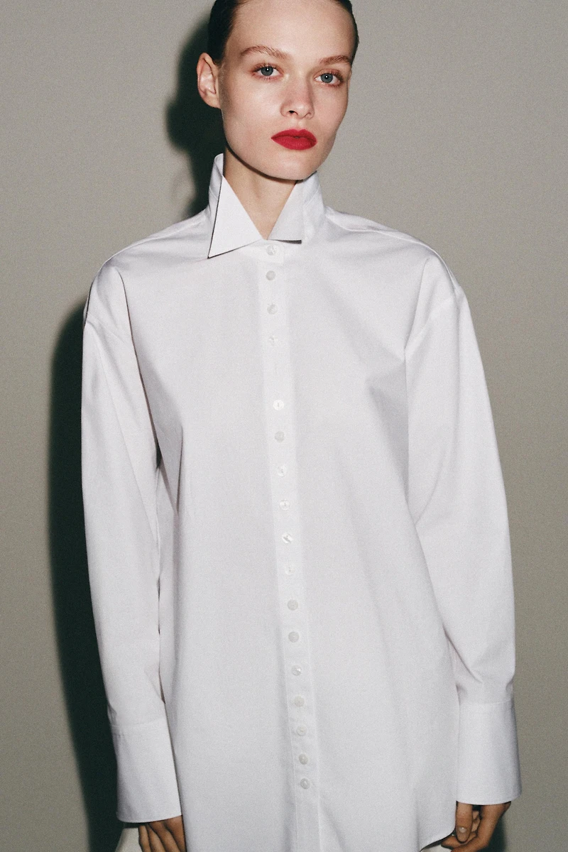 ZW COLLECTION POPLIN SHIRT WITH BUTTONS