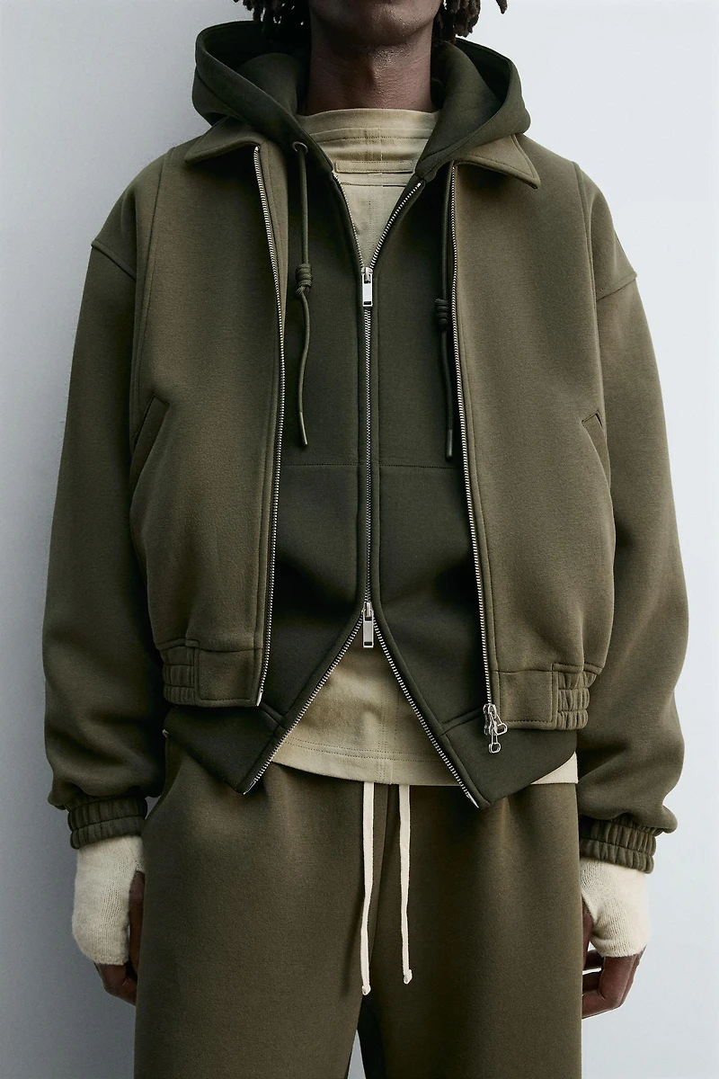 NEOPRENE EFFECT BOXY FIT JACKET
