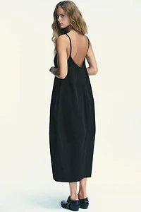 MIDI DRESS WITH BACK PLEAT