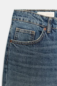 TRF LOW RISE CROPPED WIDE LEG JEANS
