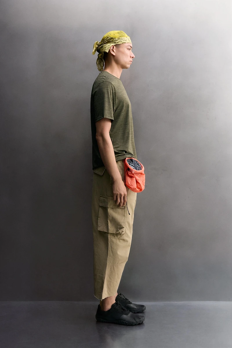 STRIPED TECHNICAL JACQUARD T-SHIRT