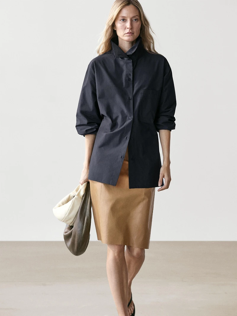 Cotton blend overshirt with pocket