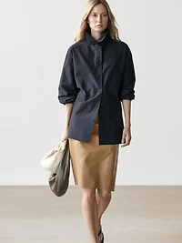Cotton blend overshirt with pocket