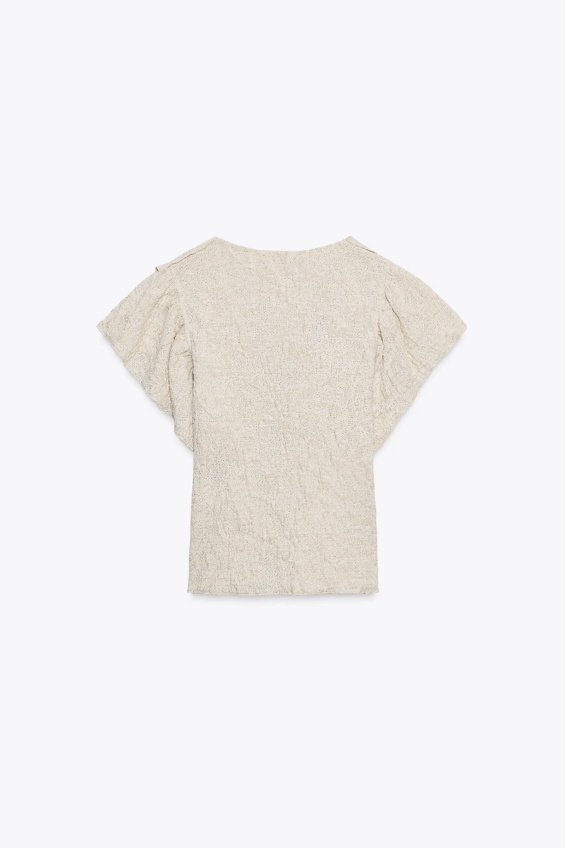 TOP JACQUARD FIL MÉTALLISÉ