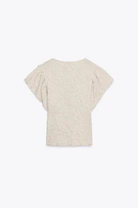 TOP JACQUARD FIL MÉTALLISÉ