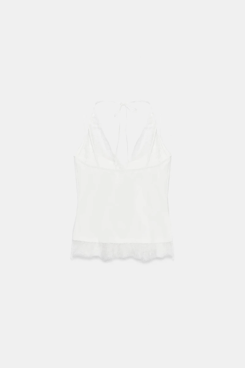 TOP HALTER BIMATIÈRE EN DENTELLE