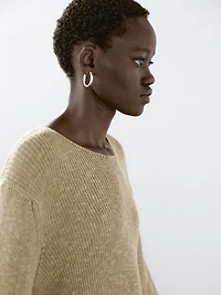 Cotton blend knit sweater