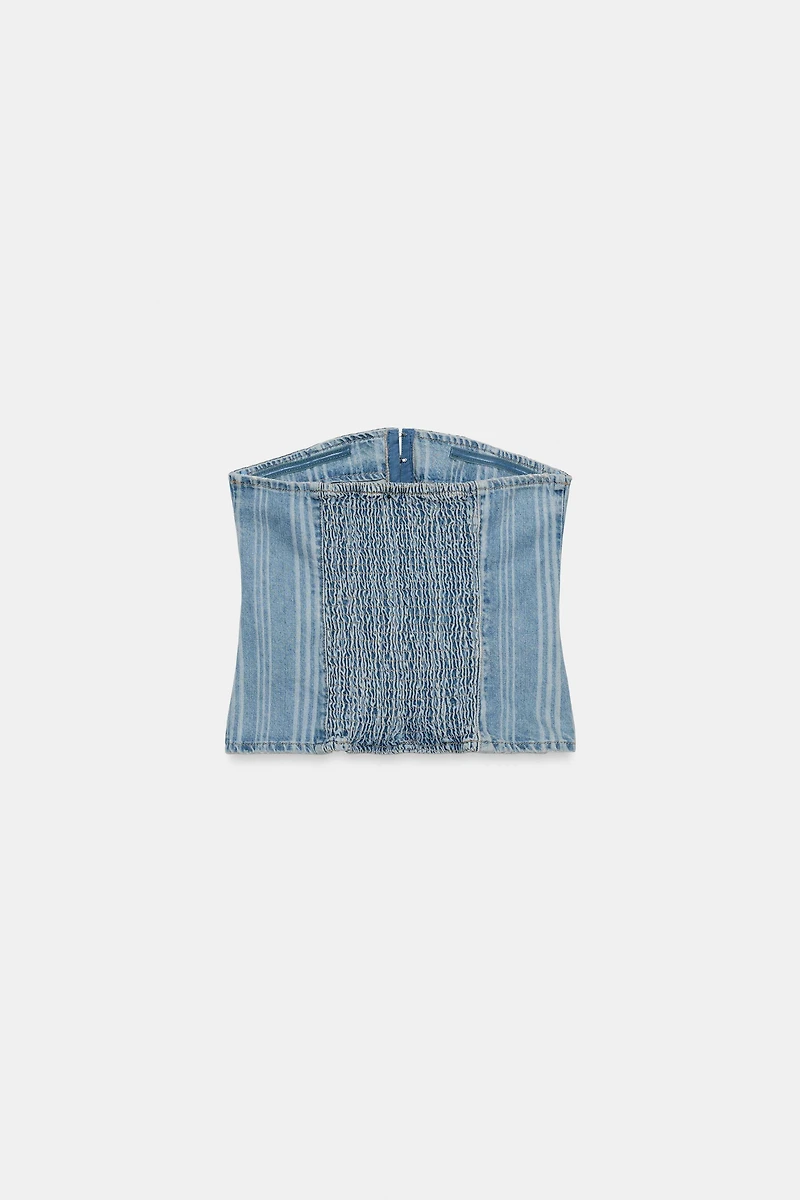 TOP Z1975 EN DENIM À RAYURES