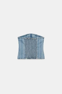 TOP Z1975 EN DENIM À RAYURES