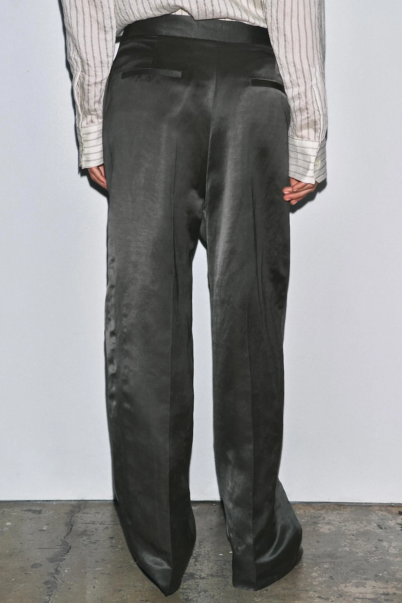 PANTALON SATINÉ AVEC LIN ZW COLLECTION