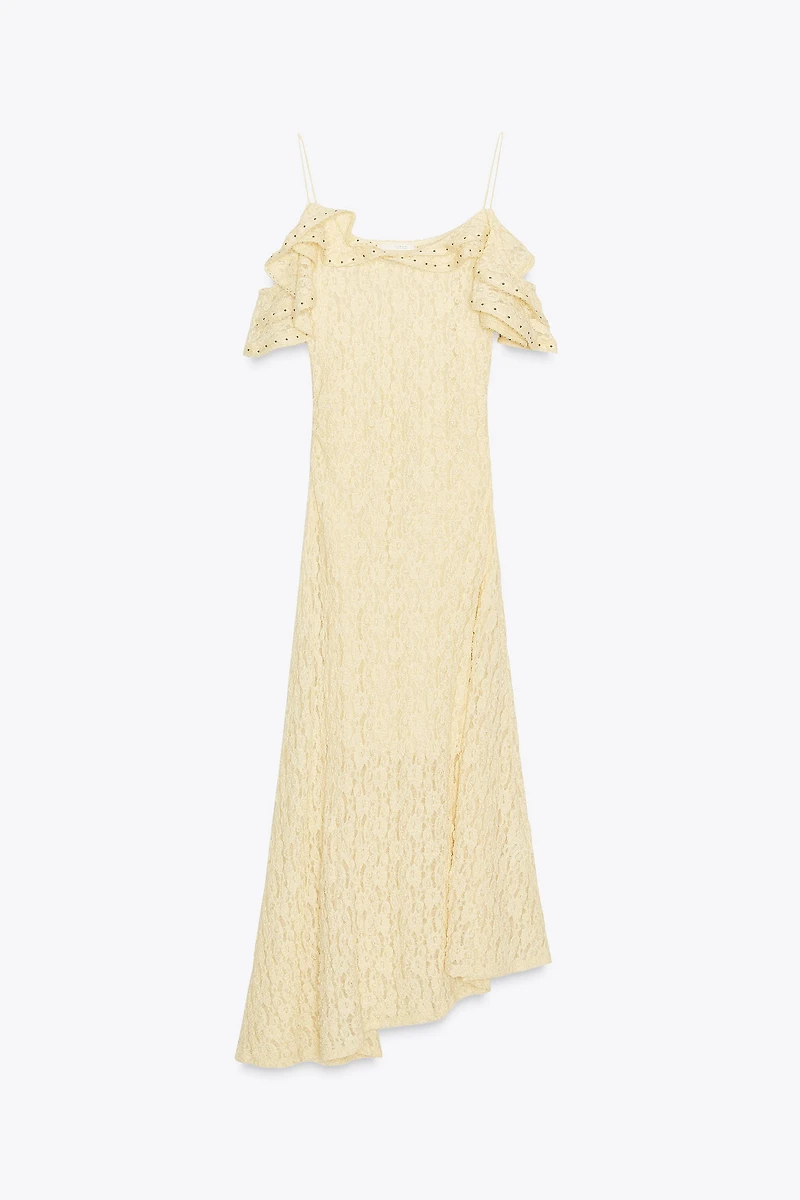 STUDDED LACE DRESS