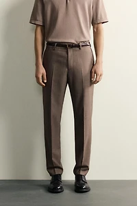 TEXTURED WOOL SUIT PANTS
