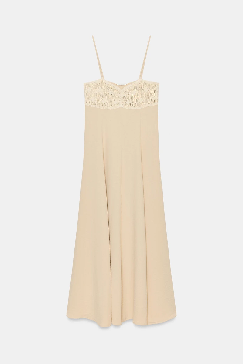 COMBINATION MIDI STRAPPY DRESS