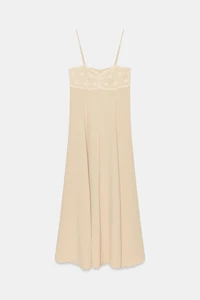 COMBINATION MIDI STRAPPY DRESS