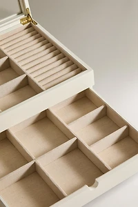 LARGE LACQUERED JEWELRY BOX WITH A DRAWER AND LID