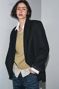 100% WOOL V-NECK SWEATER