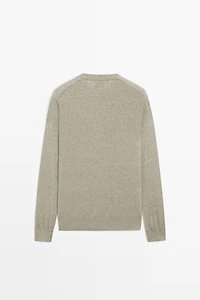 Knit 100% cotton crew neck sweater