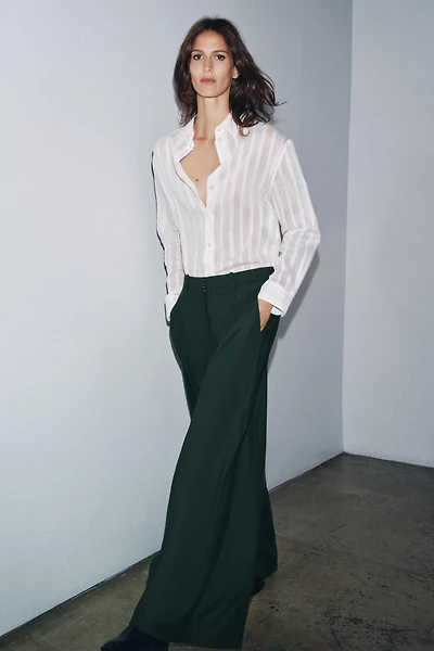 PLEATED WIDE LEG PANTS ZW COLLECTION