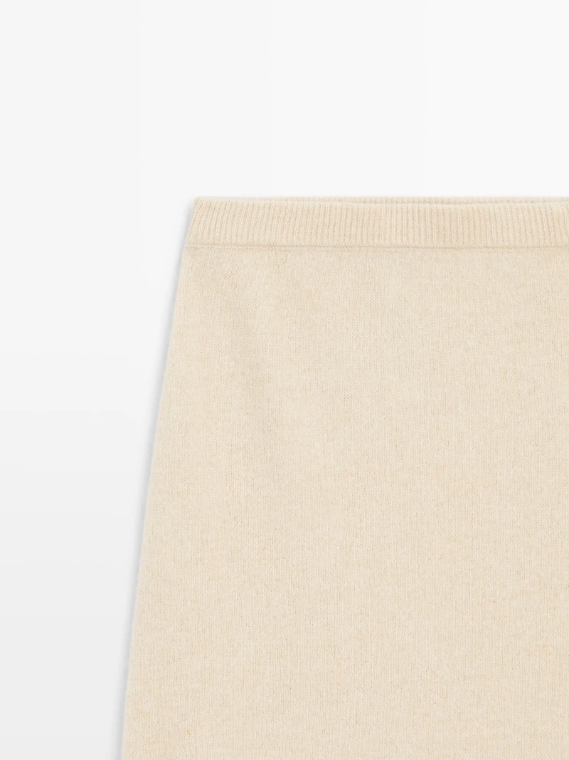 Knit alpaca and wool midi skirt