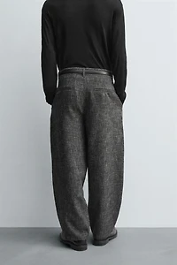 TEXTURED BALLOON FIT PANTS