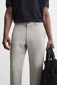 TEXTURED STRETCH PANTS