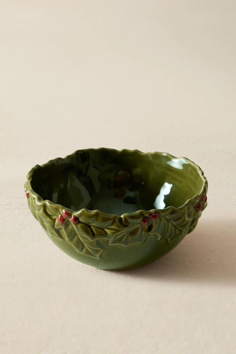 CHRISTMAS HOLLY PORCELAIN BOWL
