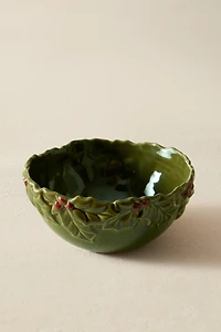 CHRISTMAS HOLLY PORCELAIN BOWL