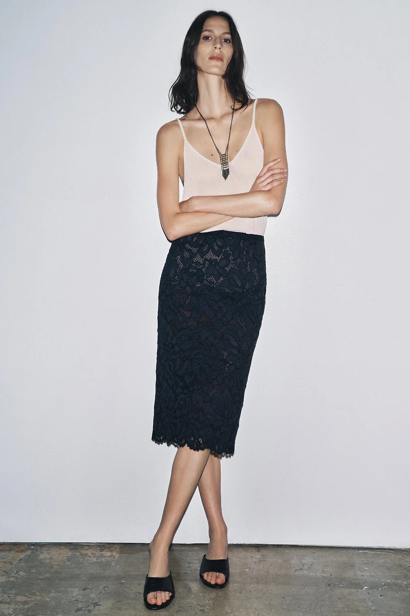 ZW COLLECTION LACE MIDI SKIRT