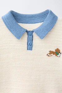 POLO EN MAILLE CHIEN BRODÉ