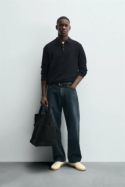 COTTON LYOCELL KNIT POLO SHIRT