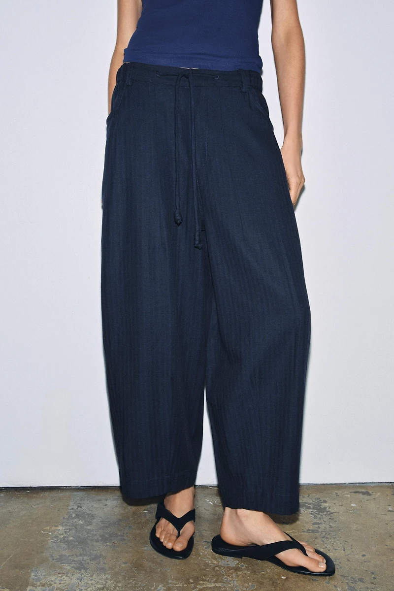 ZW COLLECTION HERRINGBONE TEXTURED PANTS