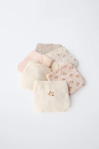 1 1/2-6 ANS/ LOT DE SIX CULOTTES IMPRIMÉES FLEURS