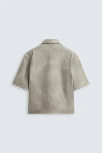 FAUX LEATHER OVERSHIRT