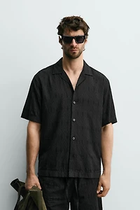 GEOMETRIC JACQUARD RELAXED FIT SHIRT