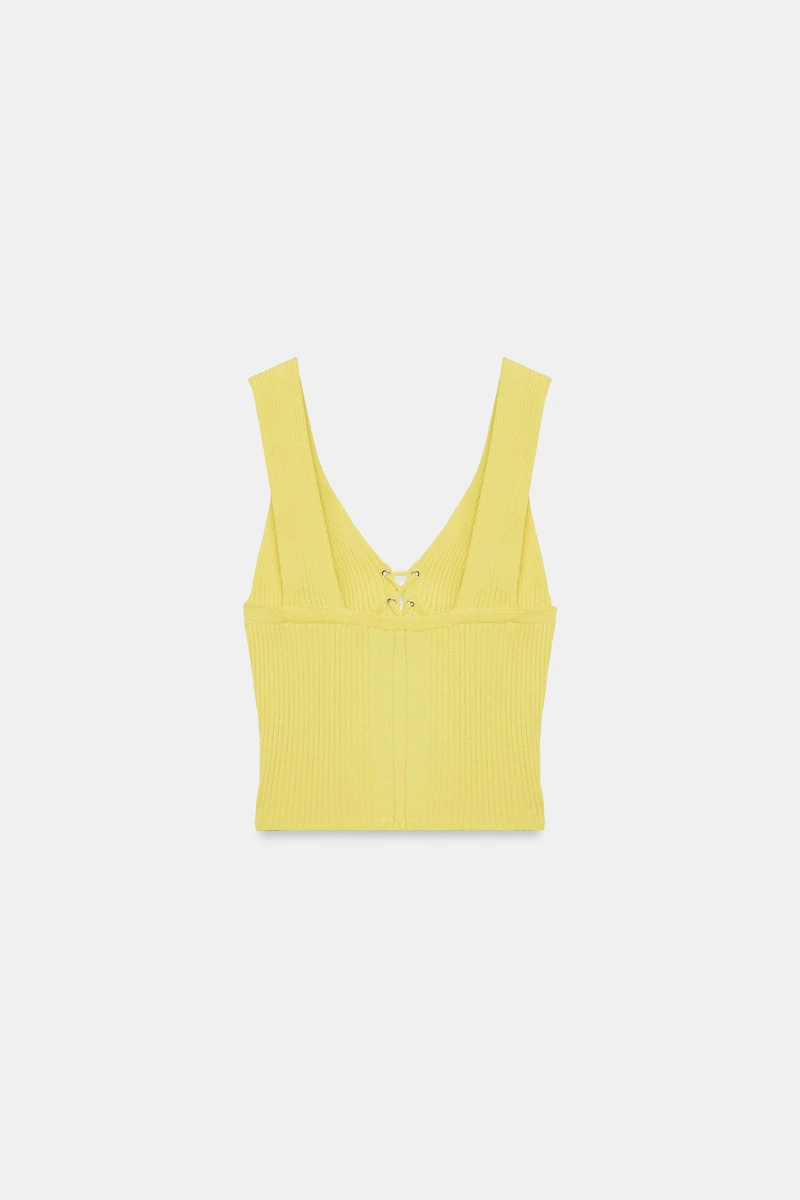 RIB KNIT CORSET TOP