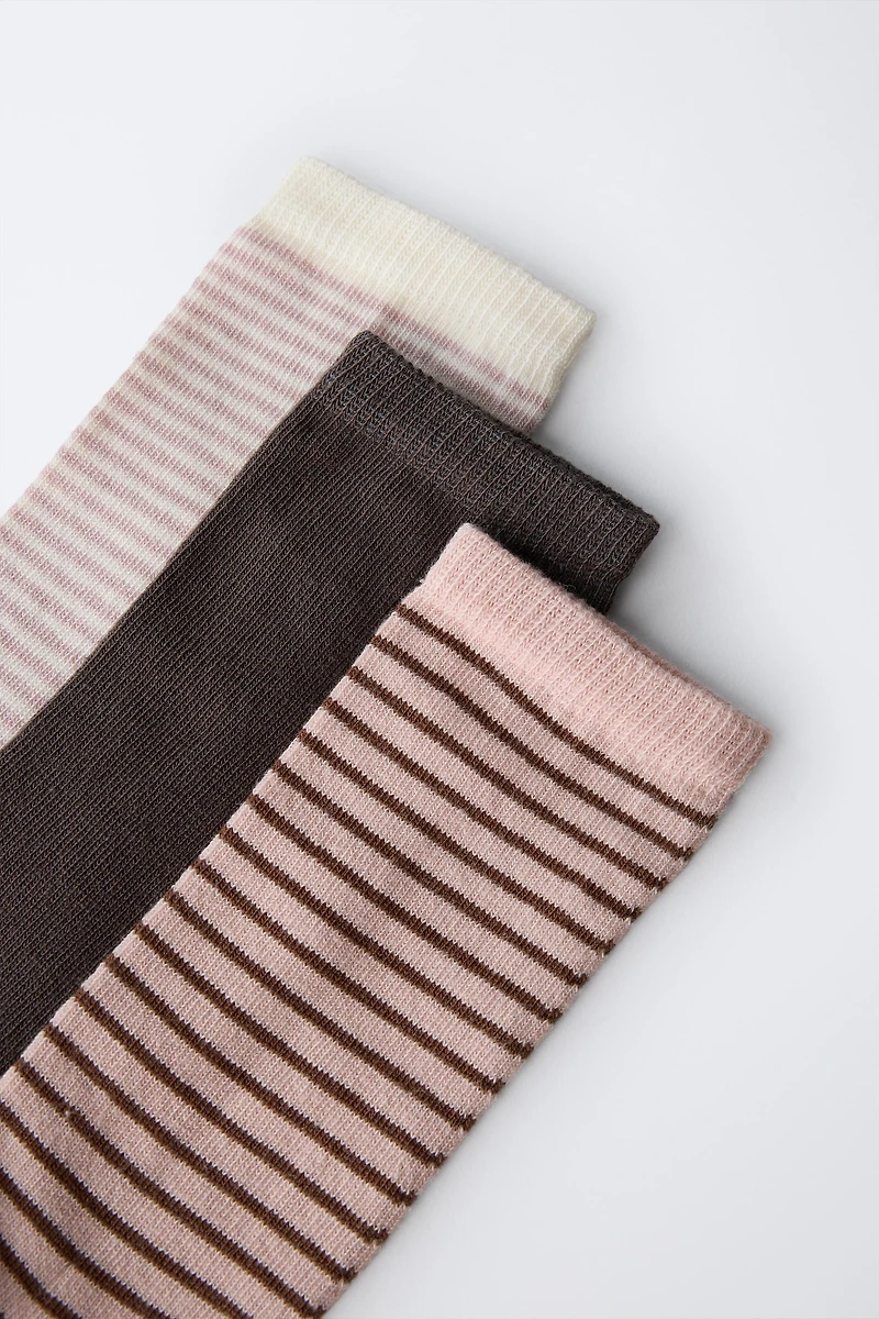 FIVE-PACK OF STRIPED KNEE SOCKS