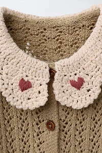 GILET EN MAILLE COL CROCHET